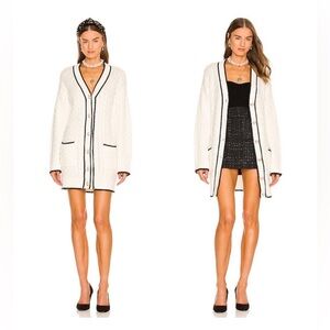ASSIGNMENT REVOLVE Julienne Cable Knit Dress in Ivory & Black Size Small VGUC
